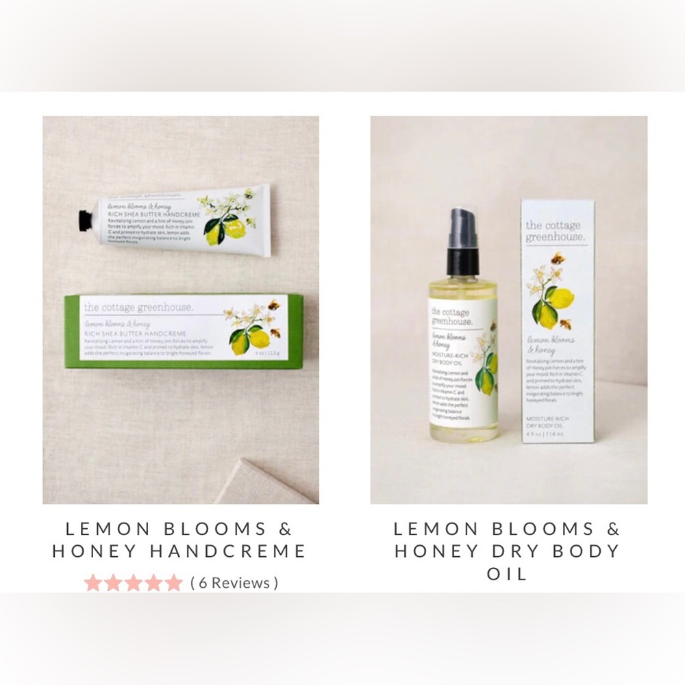 2PC The Cottage Greenhouse Lemon Blooms and Honey Set